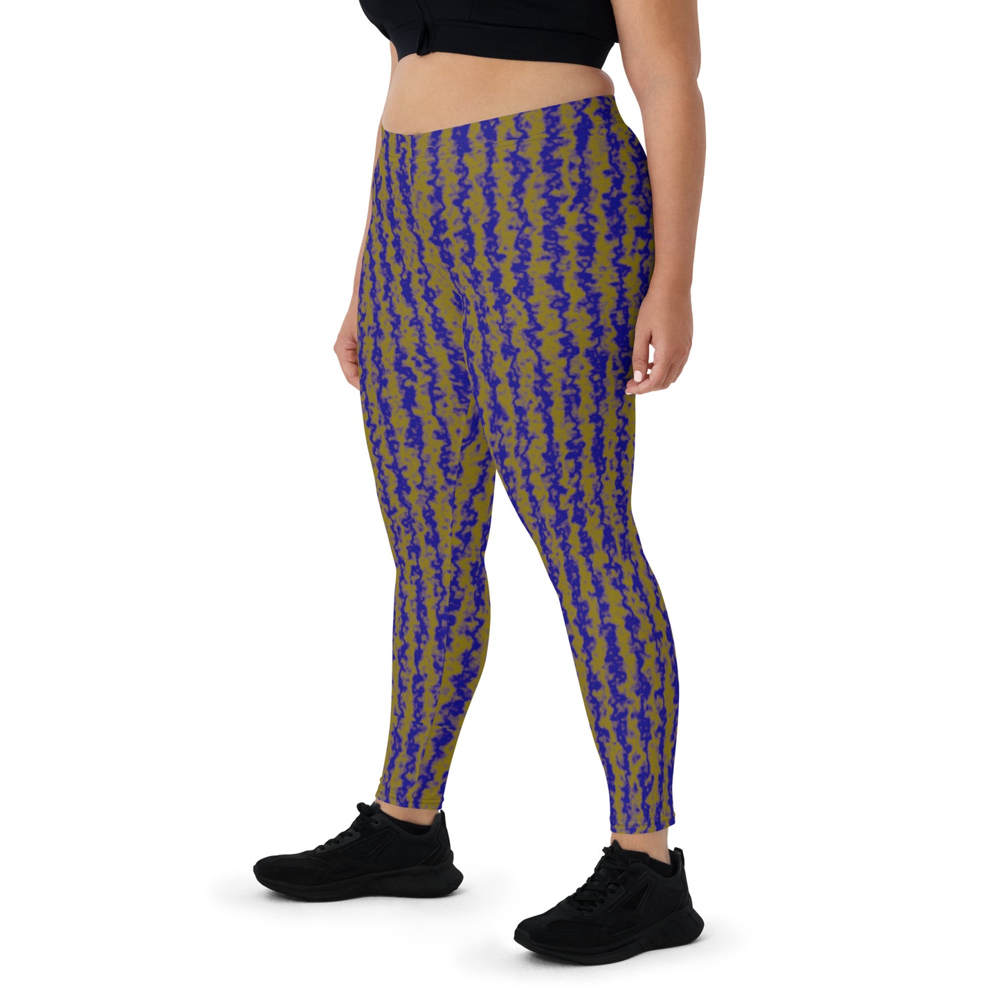 Color Noise Light Yellow & Blue Leggings