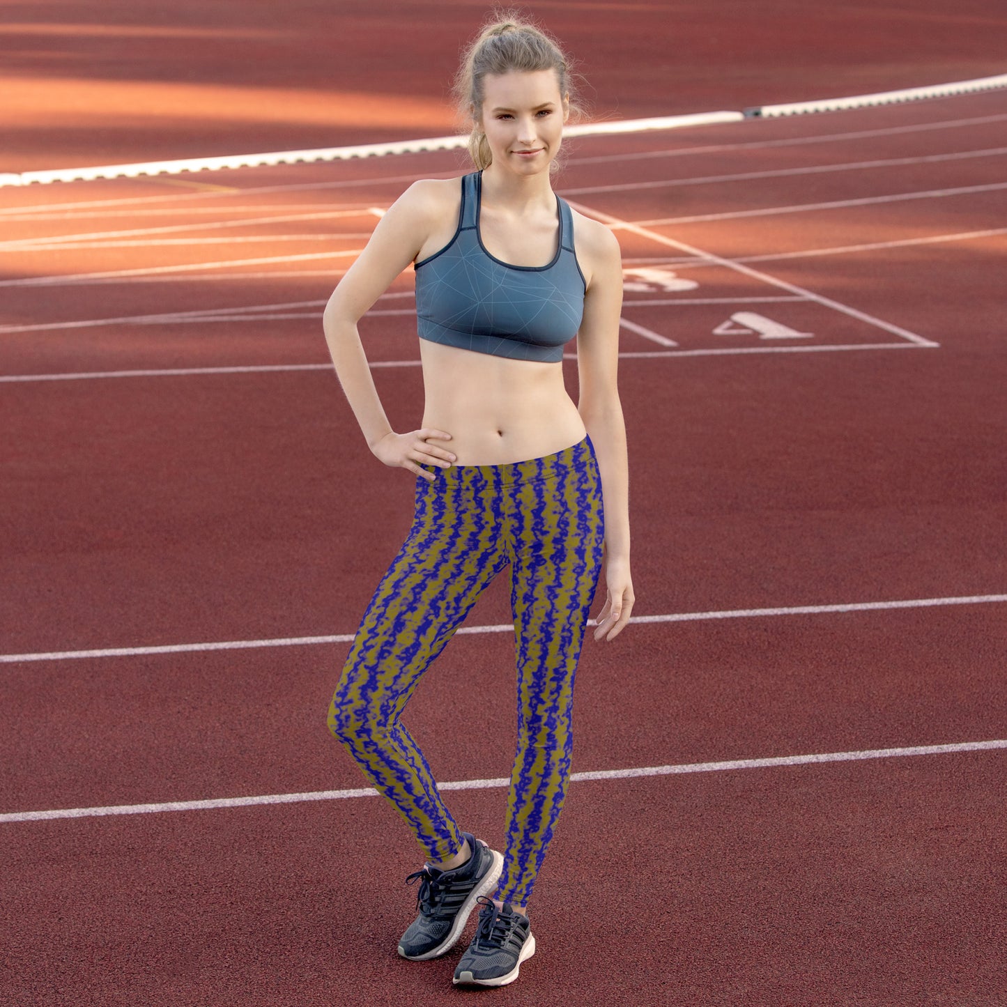 Color Noise Light Yellow & Blue Leggings