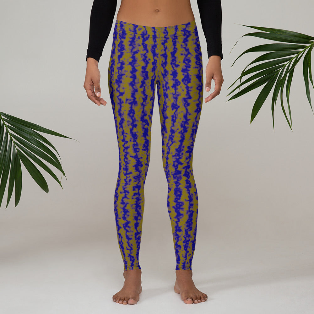 Color Noise Light Yellow & Blue Leggings