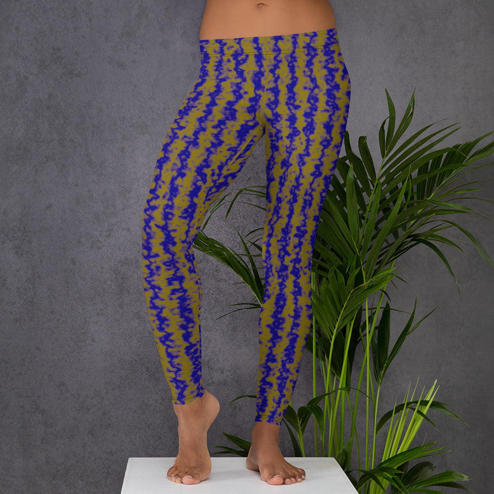 Color Noise Light Yellow & Blue Leggings