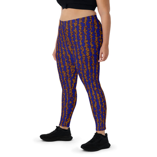 Color Noise Dark Yellow & Blue Leggings