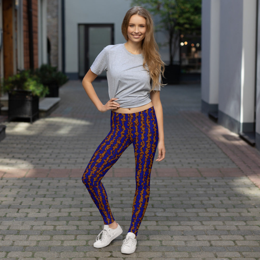 Color Noise Dark Yellow & Blue Leggings