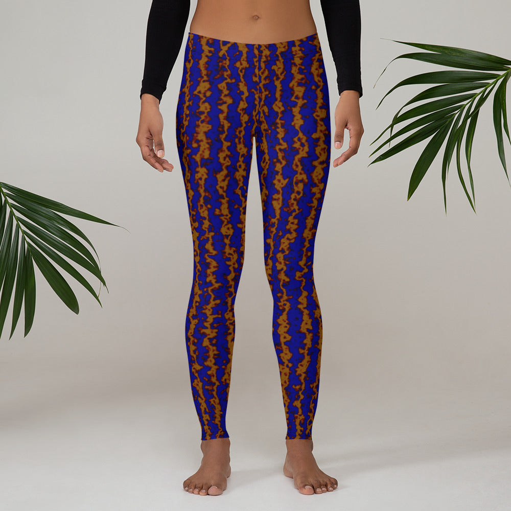 Color Noise Dark Yellow & Blue Leggings