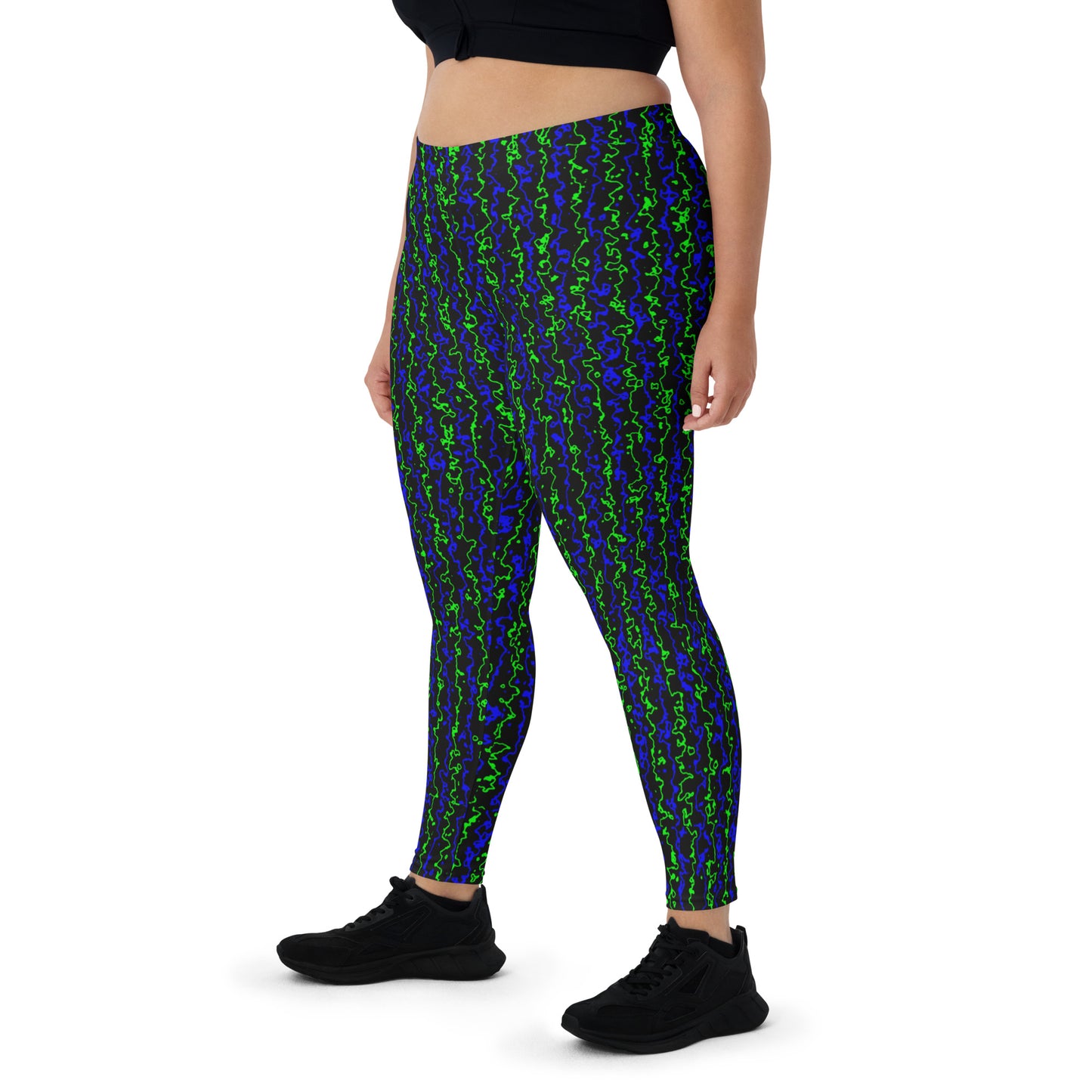 Color Noise Green & Blue & Black Leggings