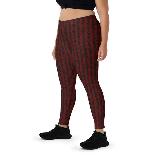 Color Noise Red & Black Leggings