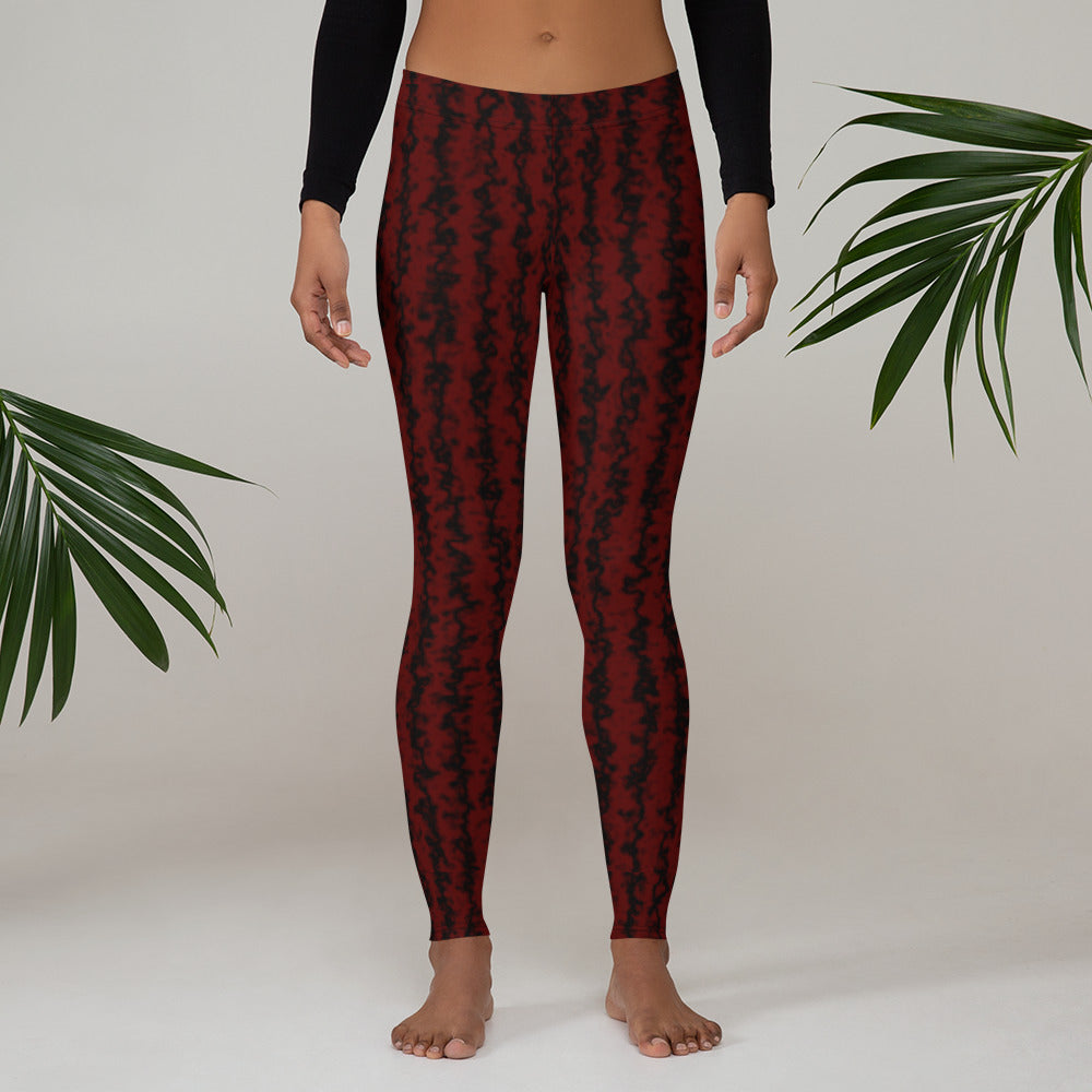 Color Noise Red & Black Leggings