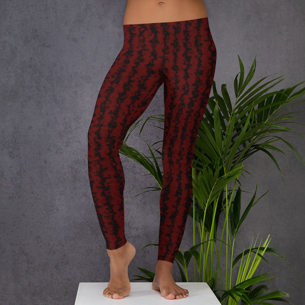 Color Noise Red & Black Leggings