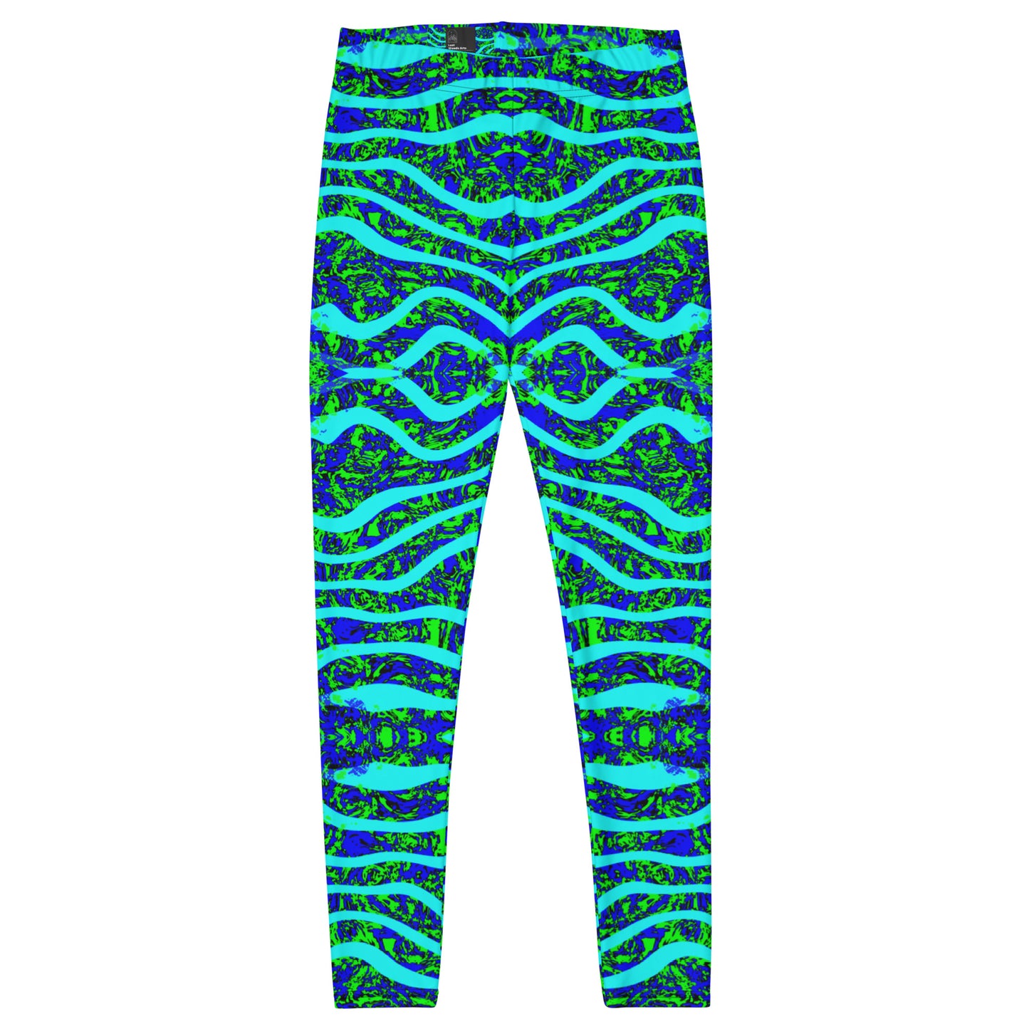 Green blue over top wave leggings