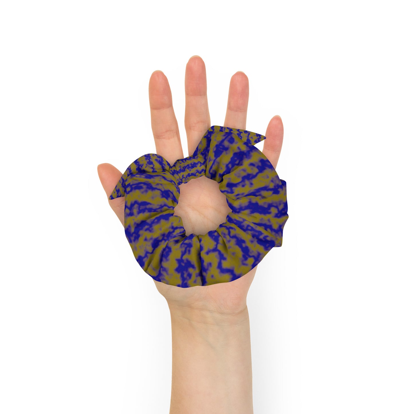 Color Noise Blue & Yellow Recycled Scrunchie