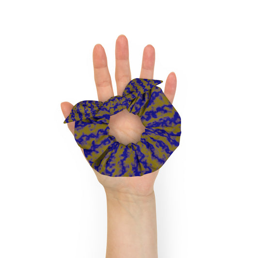 Color Noise Blue & Yellow Recycled Scrunchie