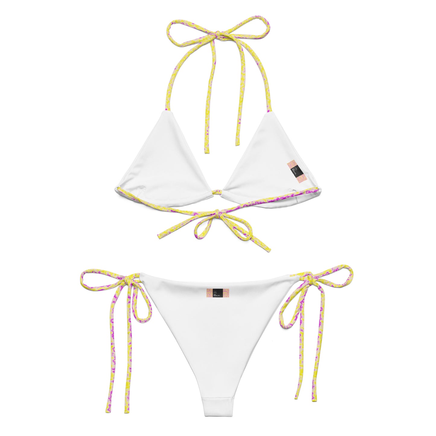 Color Noise Yellow & Purple recycled string bikini