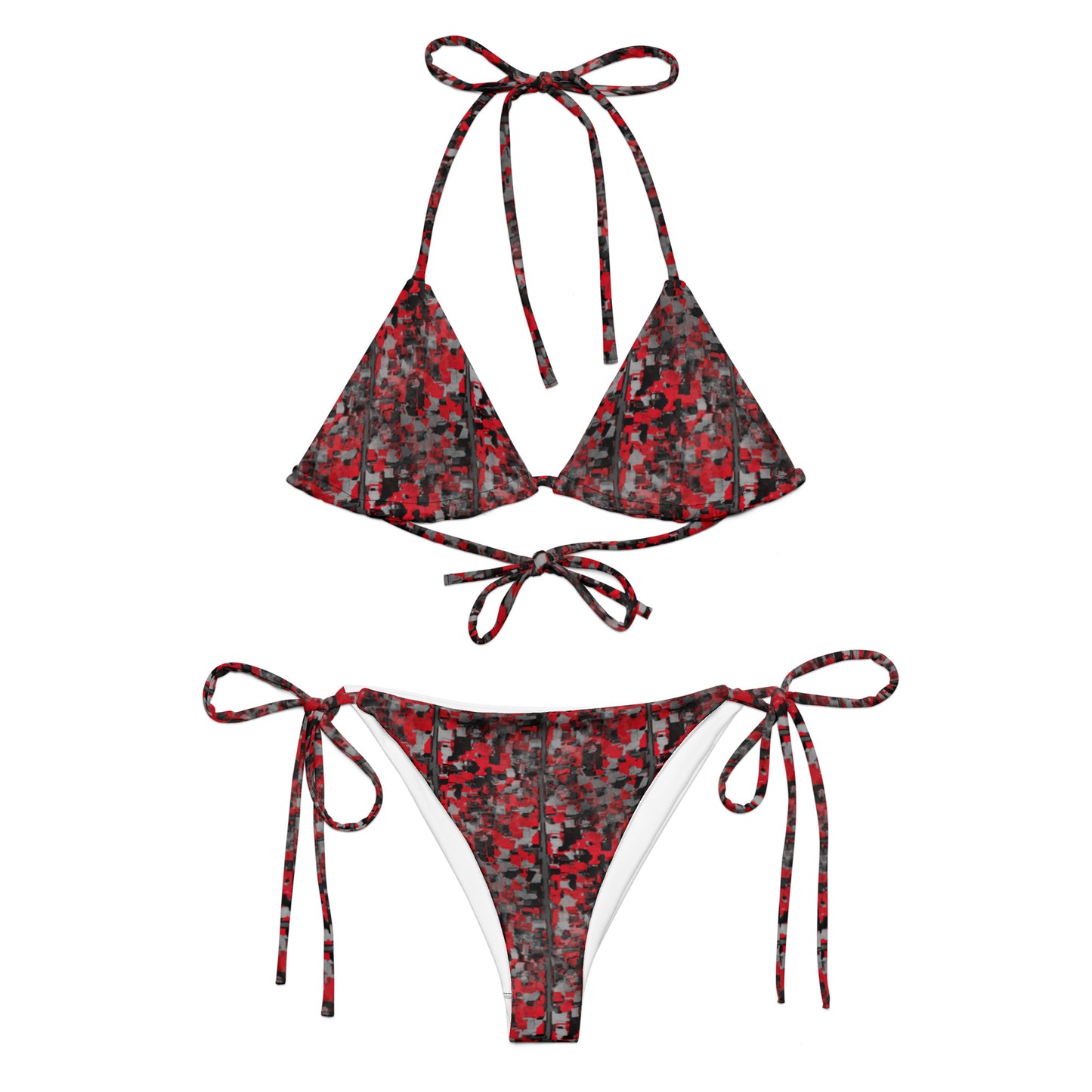 Empire All-over print recycled string bikini