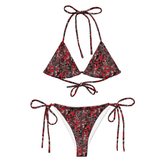 Empire All-over print recycled string bikini