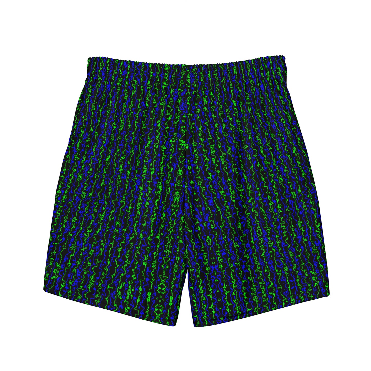 Color Noise Green & Blue & Black Men's swim trunks