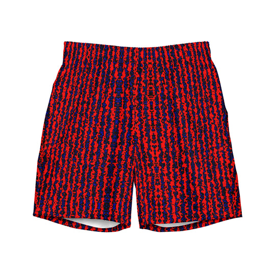 Color Noise Red & Blue & Black Men's swim trunks