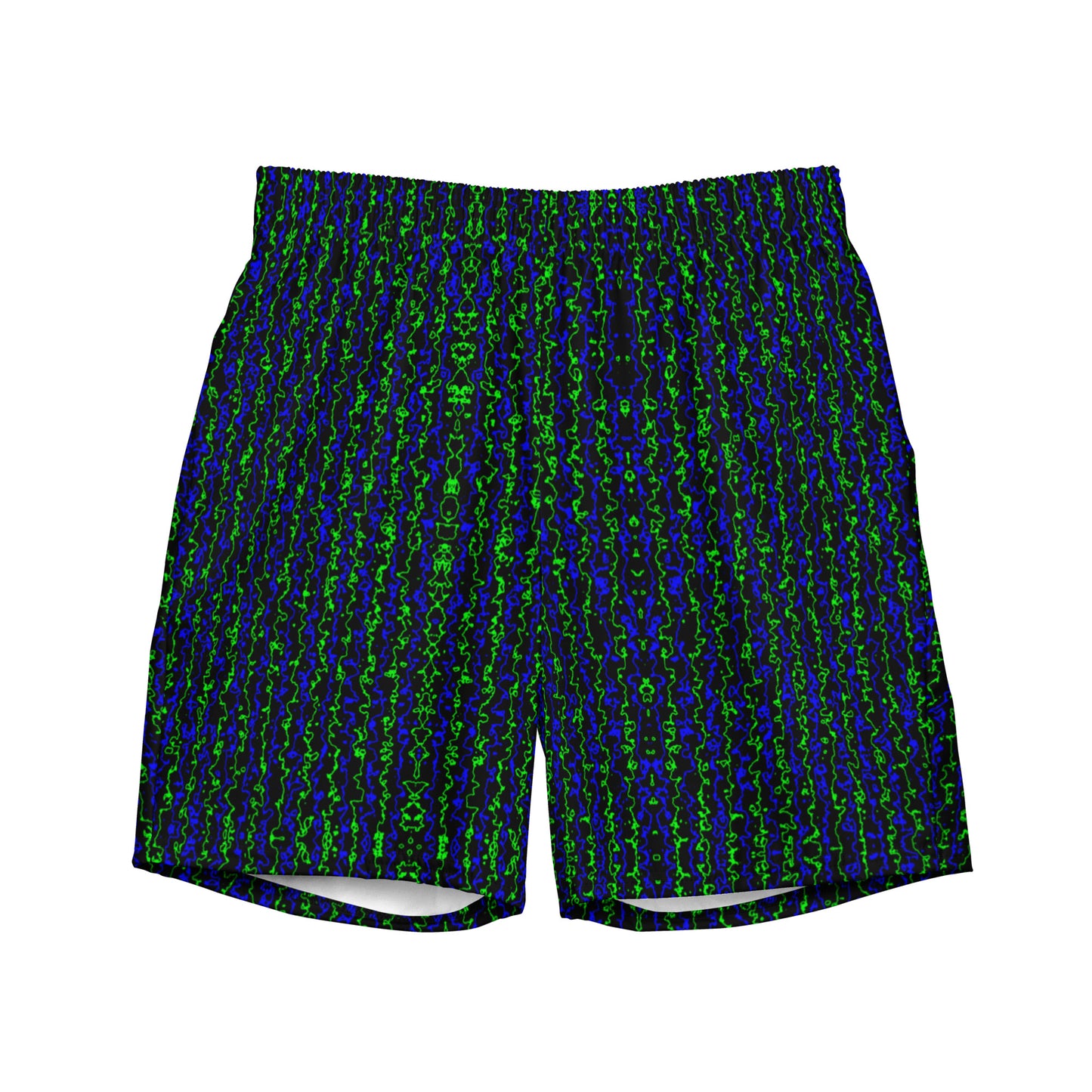 Color Noise Green & Blue & Black Men's swim trunks