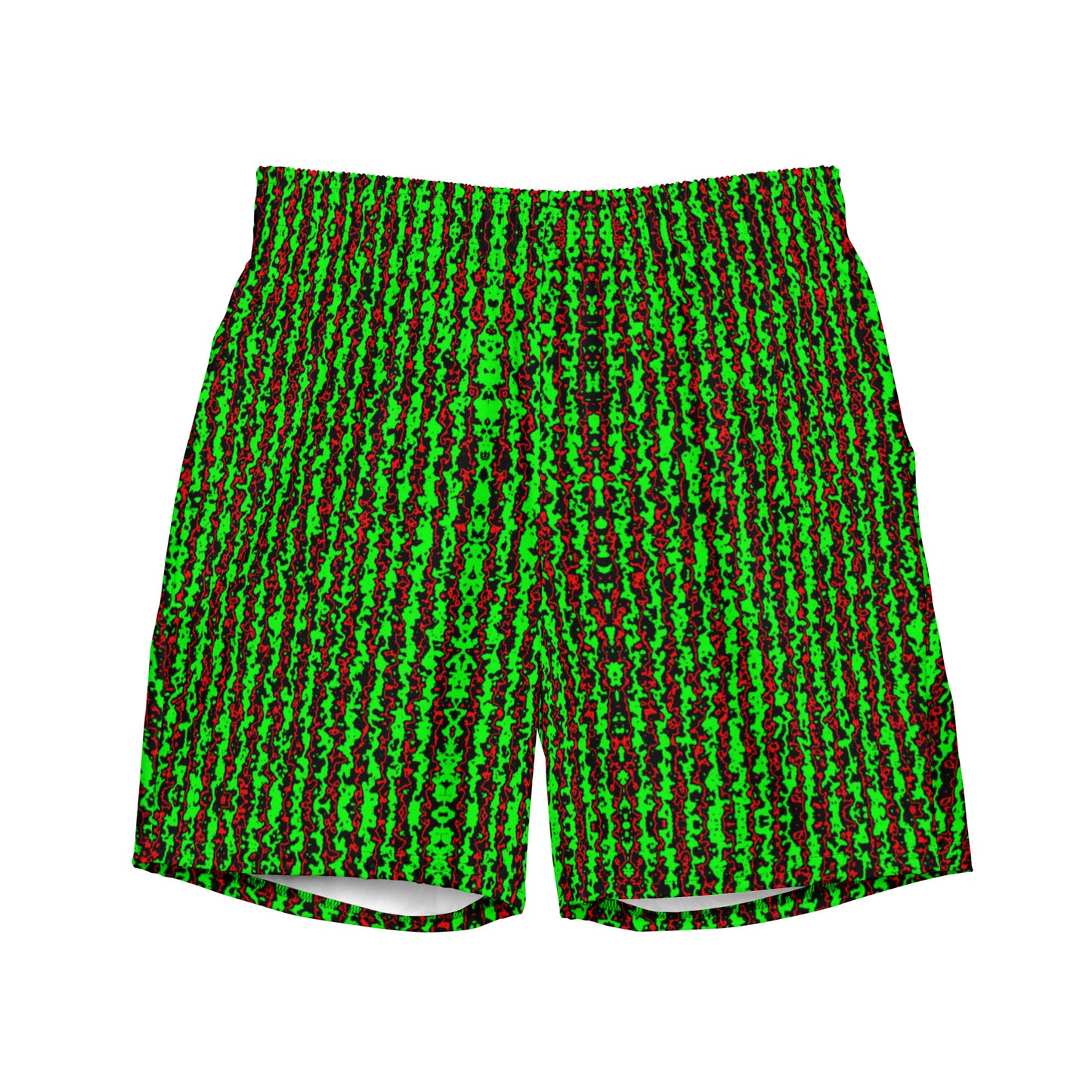 Green & Red & Black Men's swim trunks