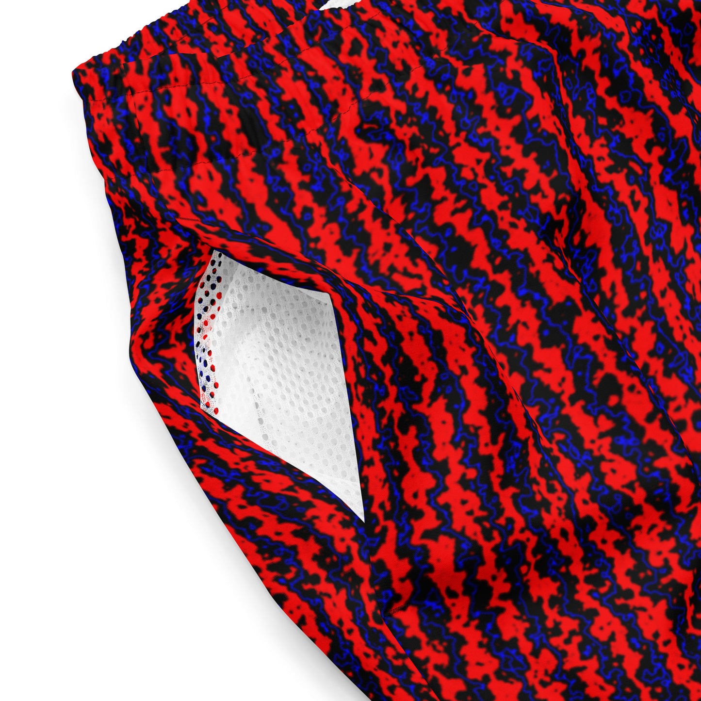 Color Noise Red & Blue & Black Men's swim trunks