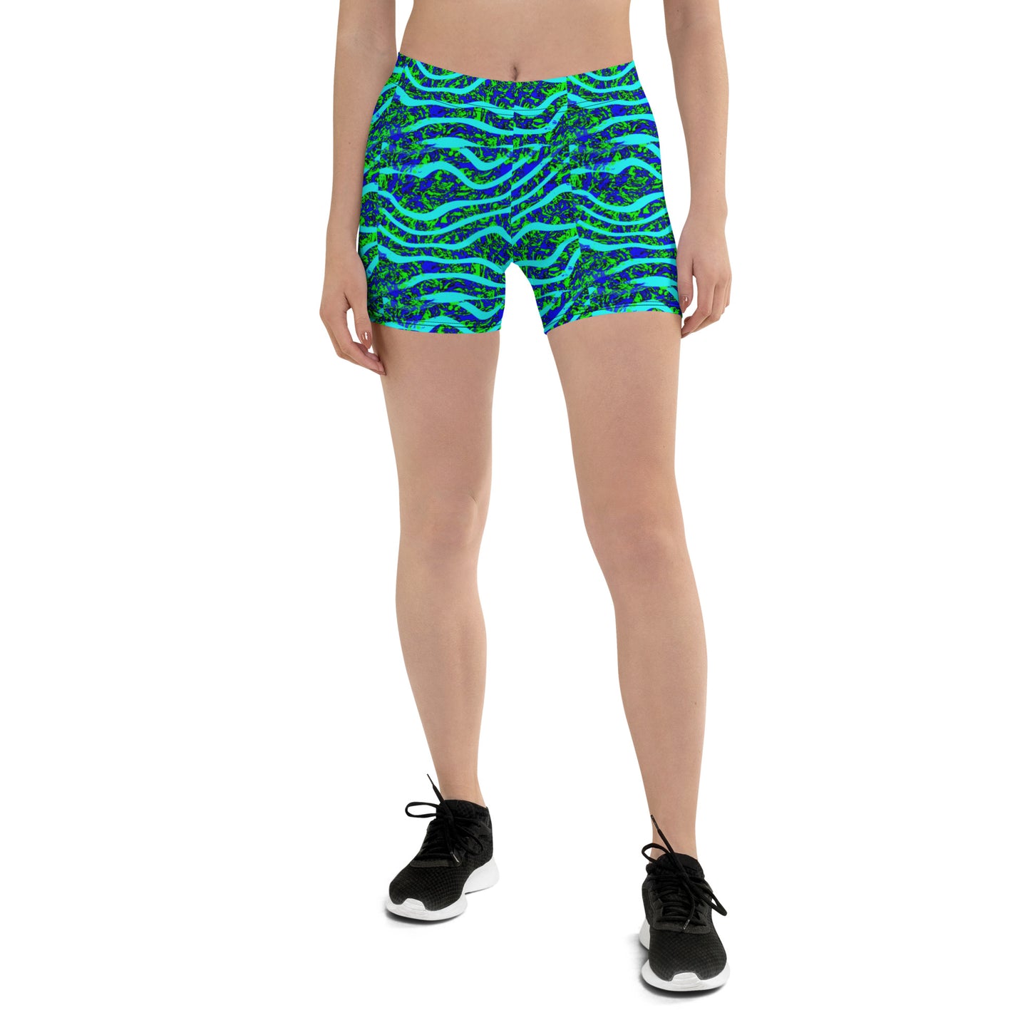 Green Blue Over Top Wave Shorts