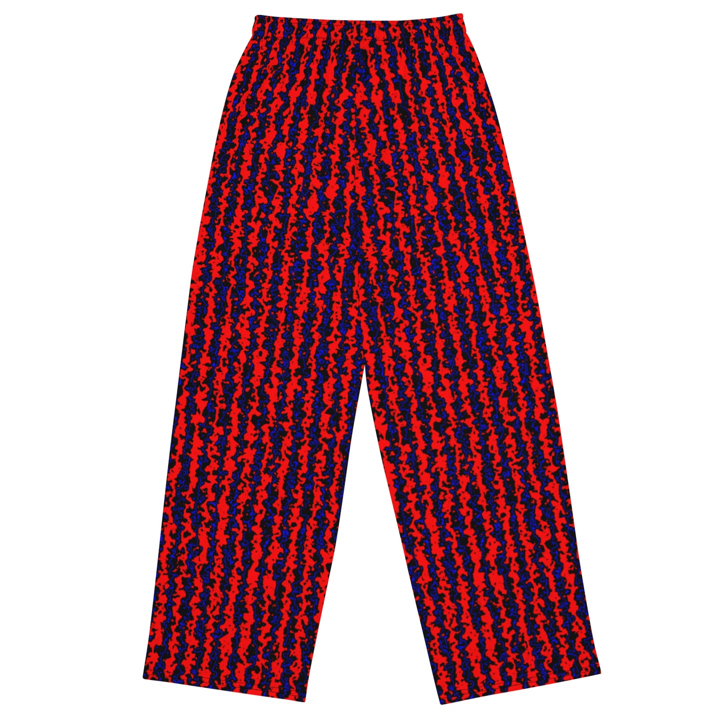 Color Noise Red & Blue & Black All-over print unisex wide-leg pants