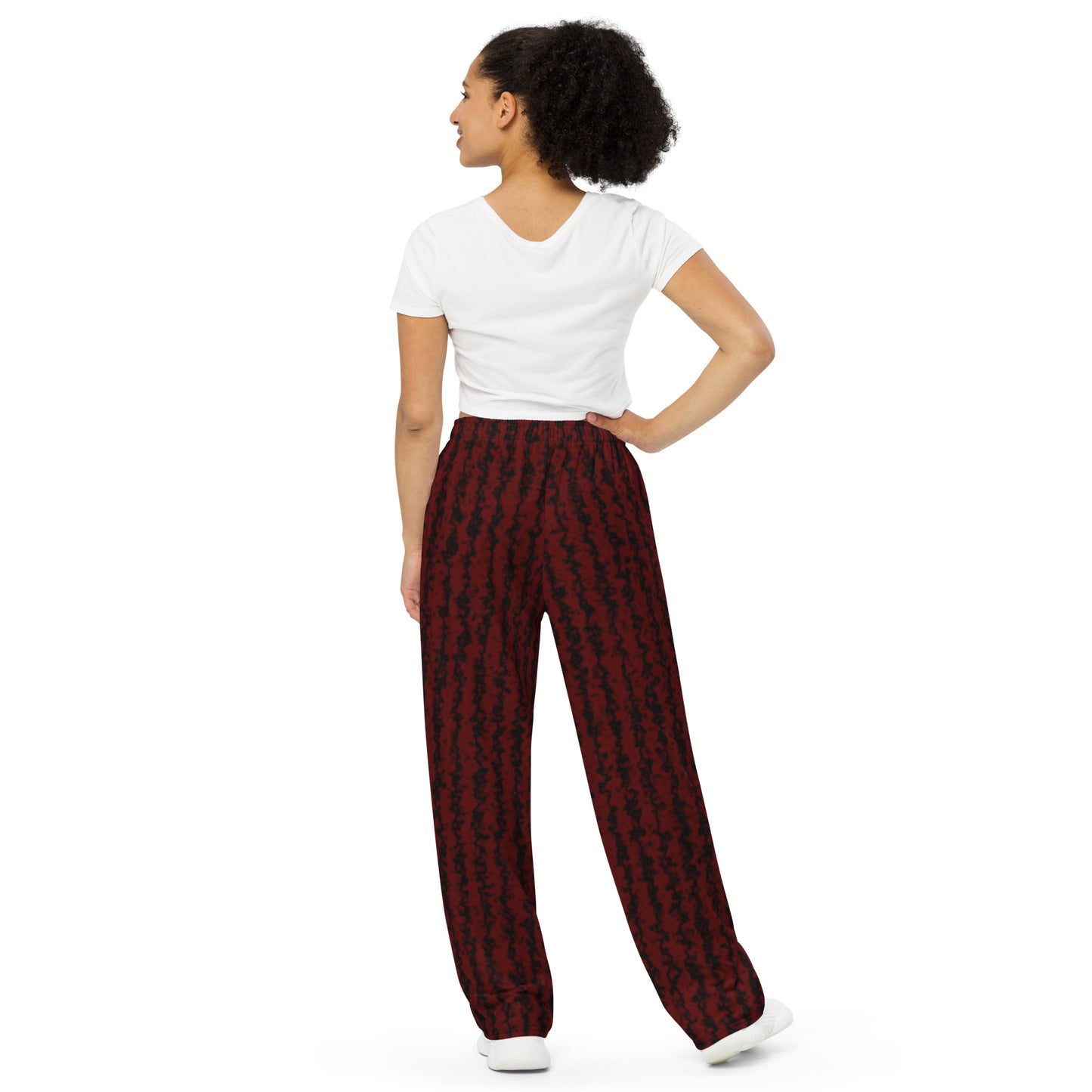 Red & Black All-over print unisex wide-leg pants