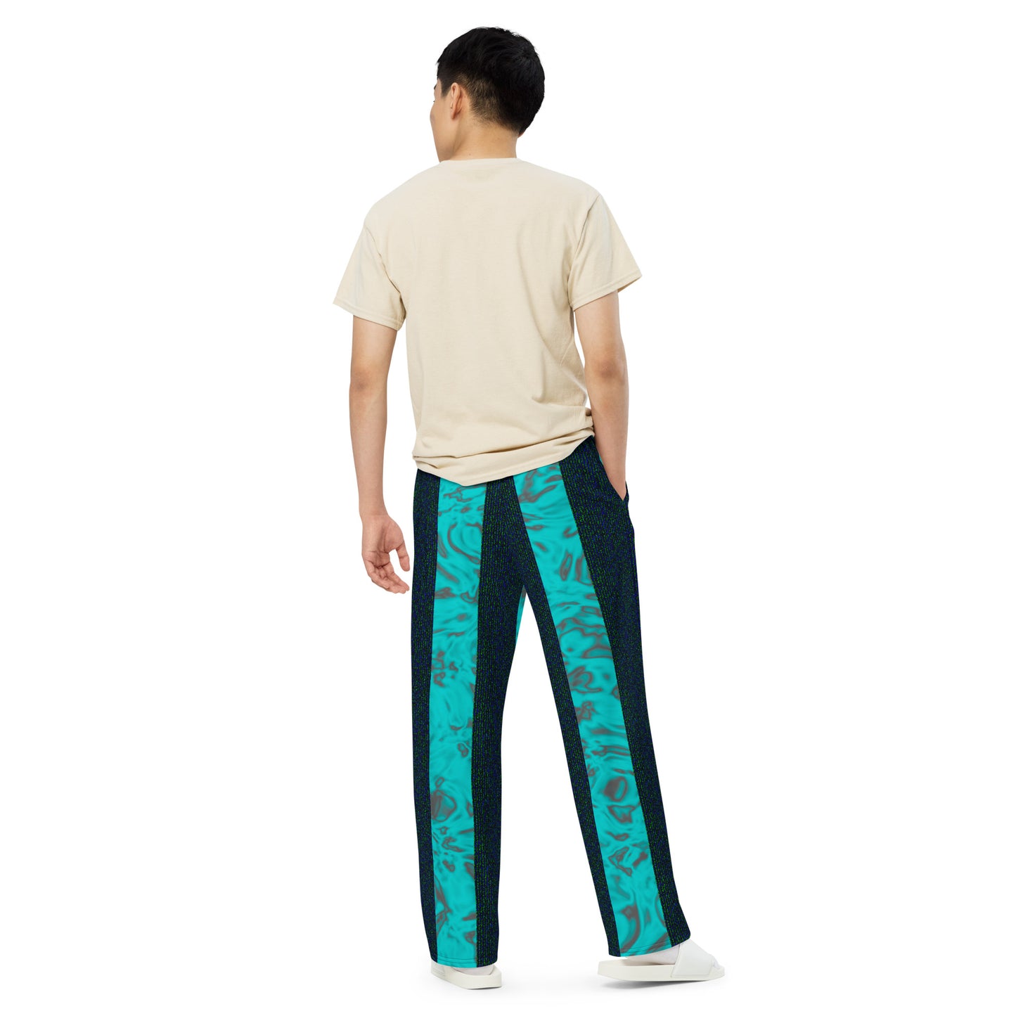 Rorschach Blue X Color Noise Green & Blue & Black All-over print unisex wide-leg pants