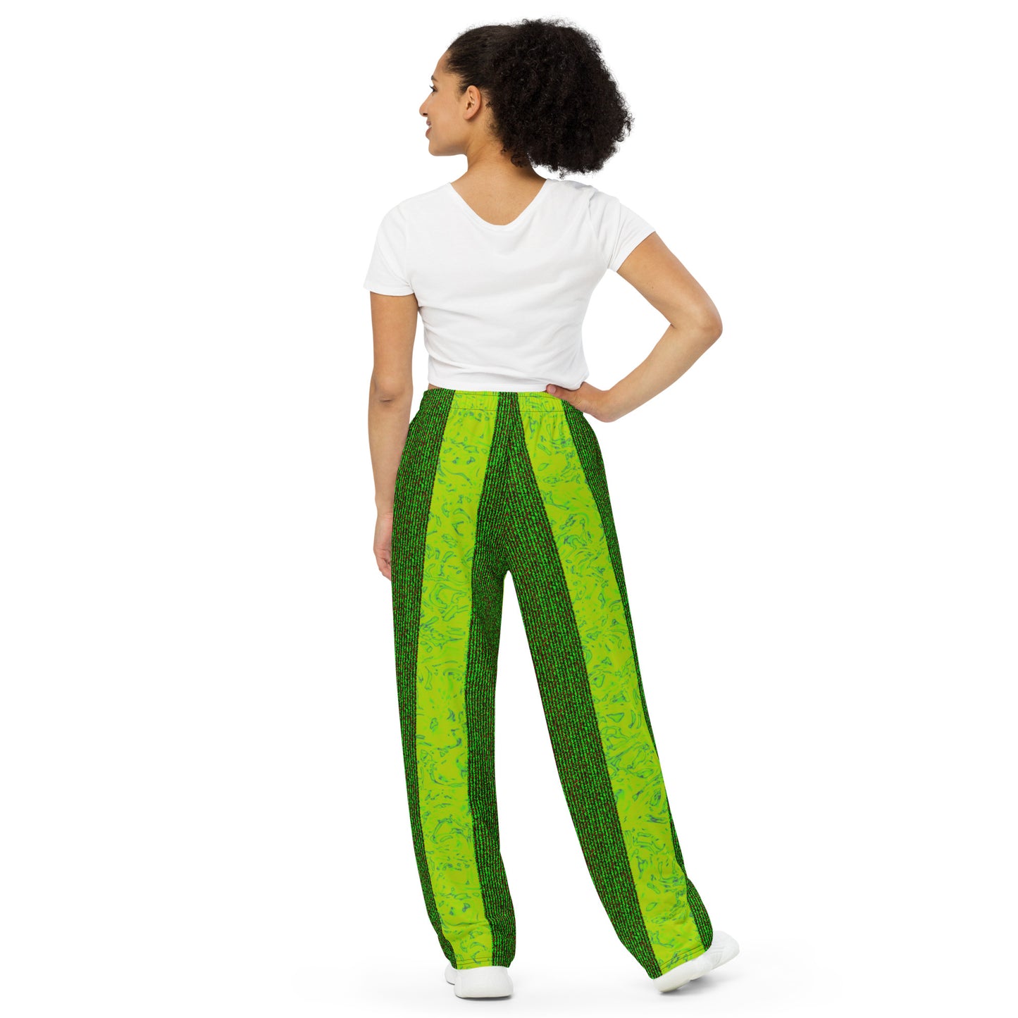 Rorschach Green X Color Noise Green & Red & Black All-over print unisex wide-leg pants