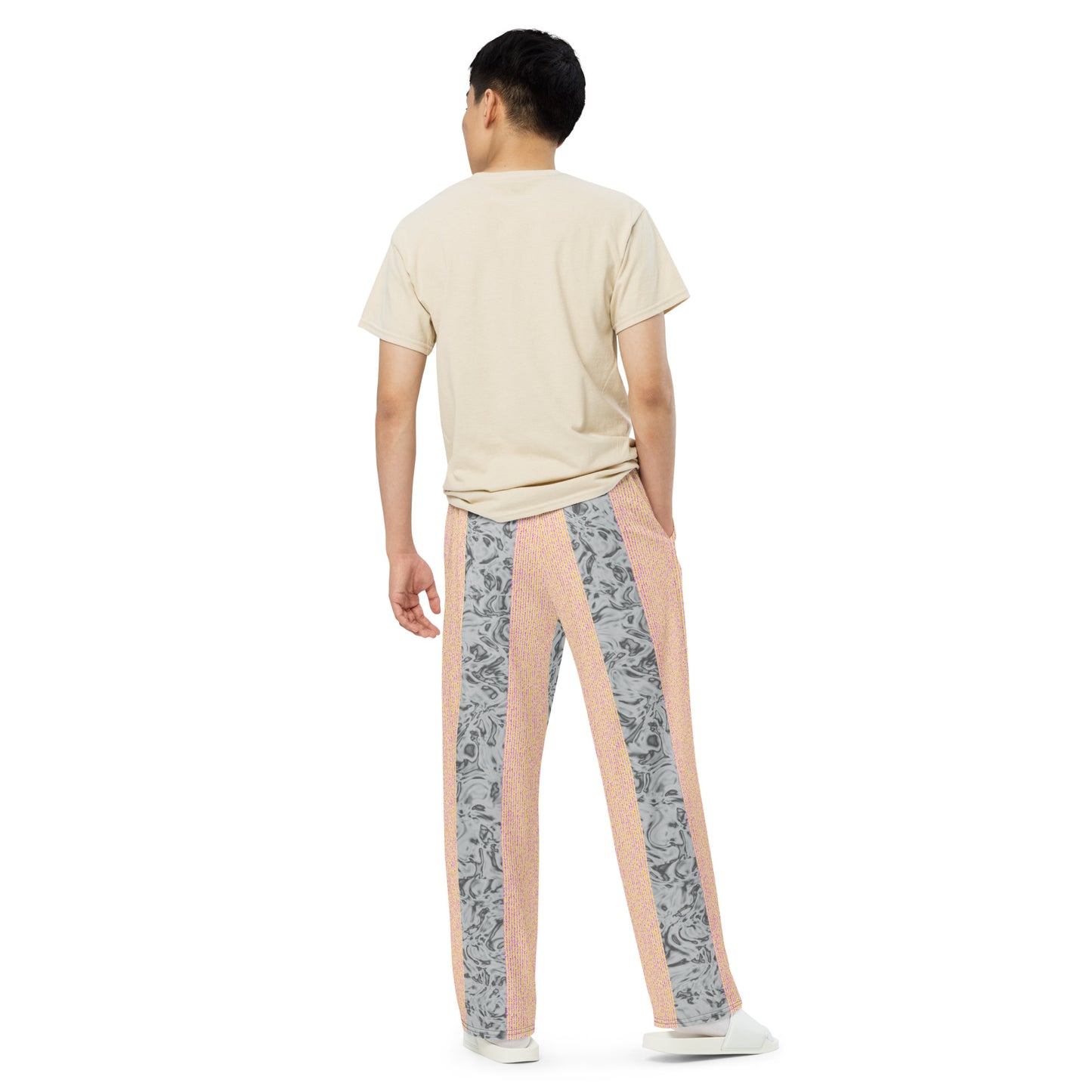 Rorschach White X Color Noise Yellow & Purple All-over print unisex wide-leg pants