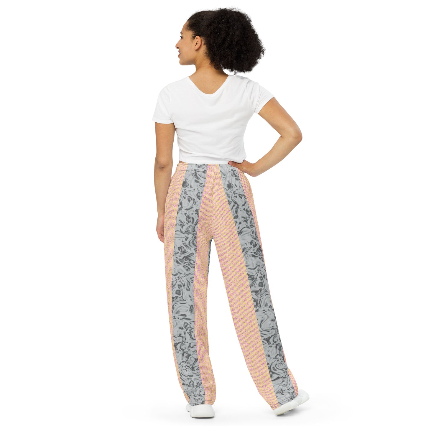 Rorschach White X Color Noise Yellow & Purple All-over print unisex wide-leg pants