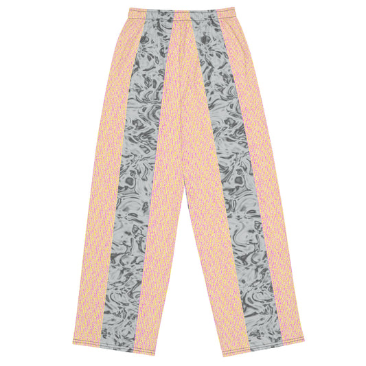 Rorschach White X Color Noise Yellow & Purple All-over print unisex wide-leg pants