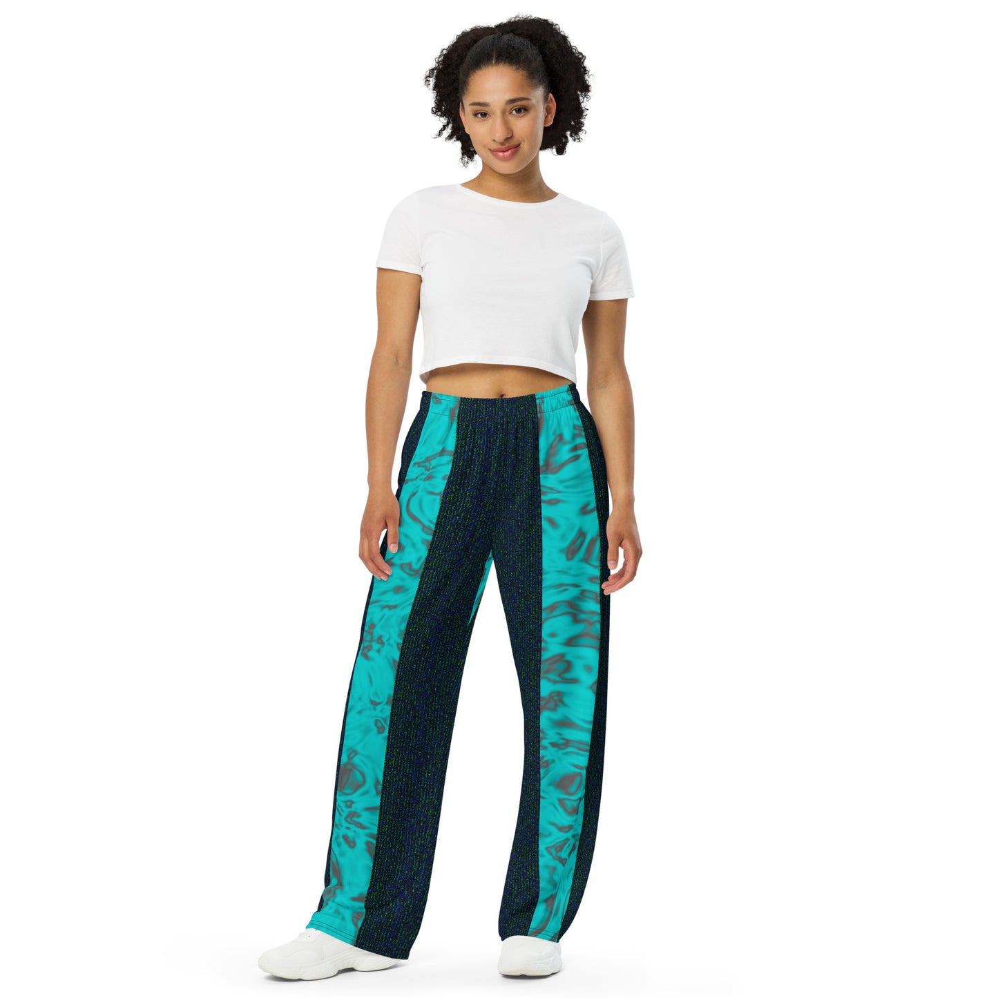 Rorschach Blue X Color Noise Green & Blue & Black All-over print unisex wide-leg pants