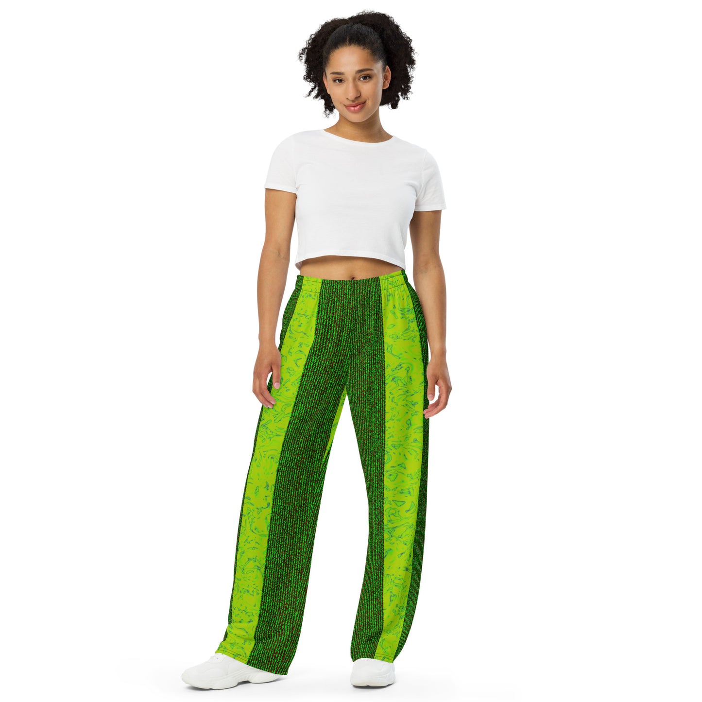 Rorschach Green X Color Noise Green & Red & Black All-over print unisex wide-leg pants