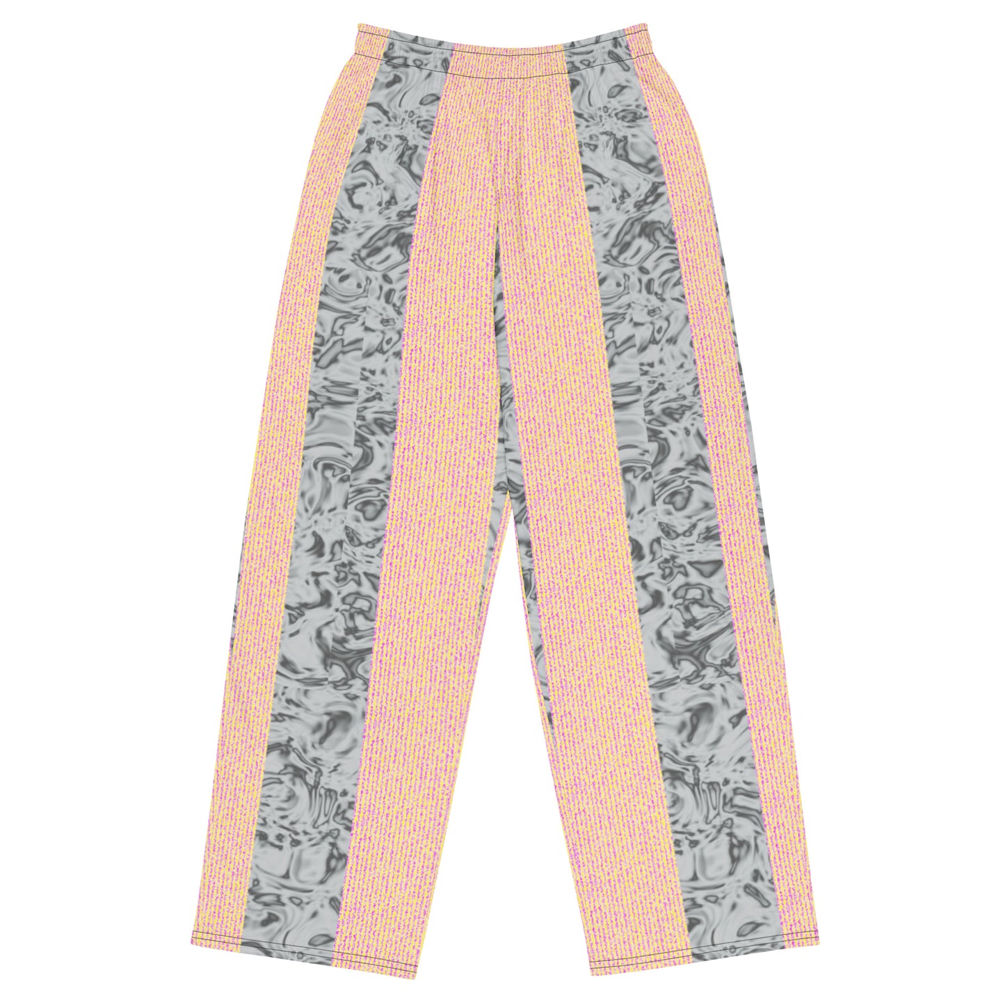 Rorschach White X Color Noise Yellow & Purple All-over print unisex wide-leg pants