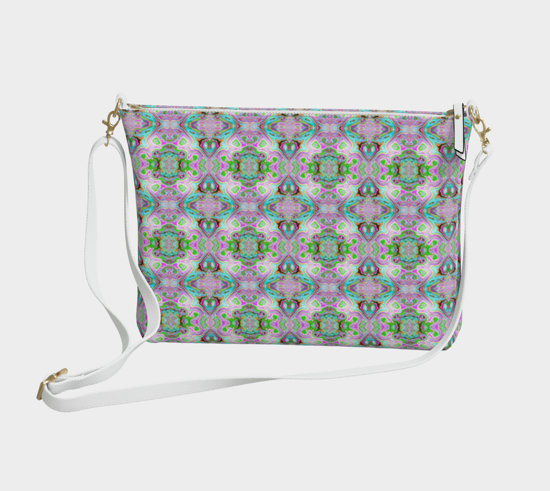 Abstract Vegan Leather Crossbody Purse CAN