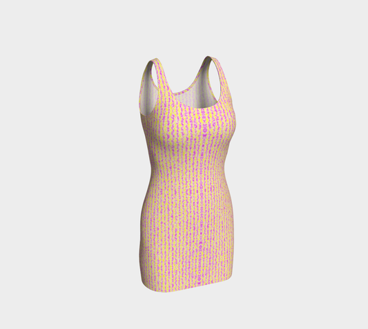 Color Noise Yellow Purple Body-Con Dress CAN