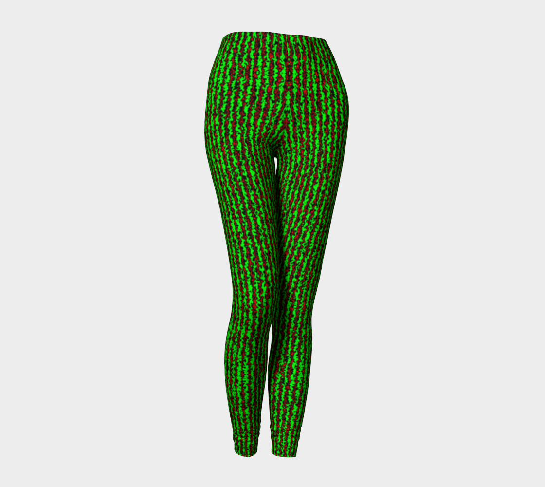 Color Noise Green Red Black Leggings CAN