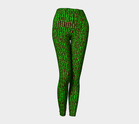 Color Noise Green Red Black Leggings CAN