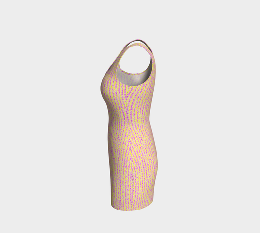 Color Noise Yellow Purple Body-Con Dress CAN