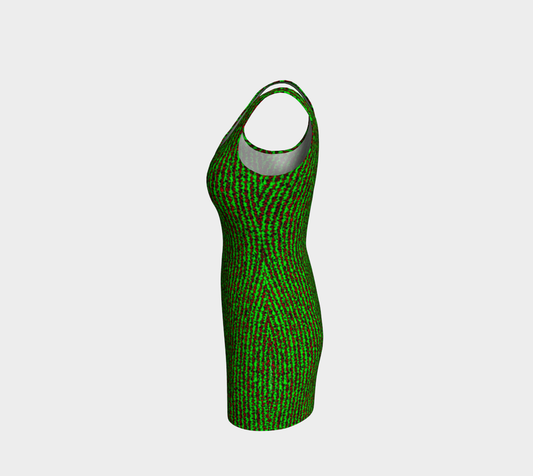 Color Noise Red Green Black Body-Con Dress CAN