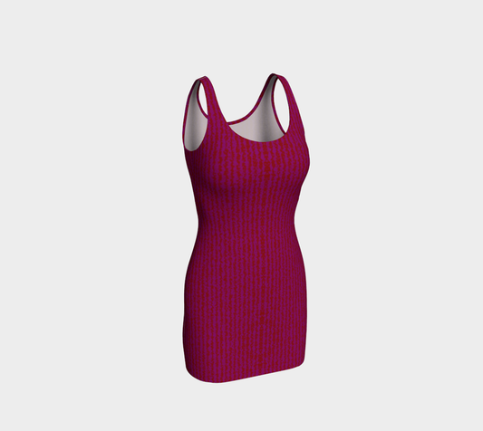 Color Noise Red Purple Body-Con Dress CAN