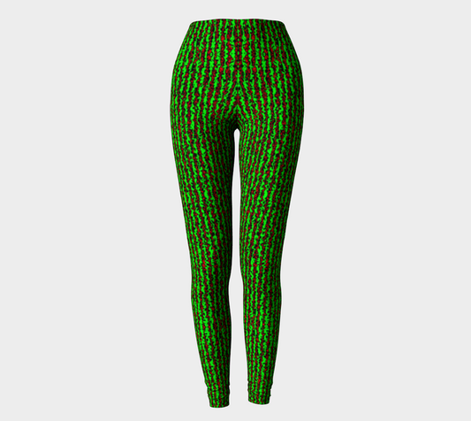 Color Noise Green Red Black Leggings CAN