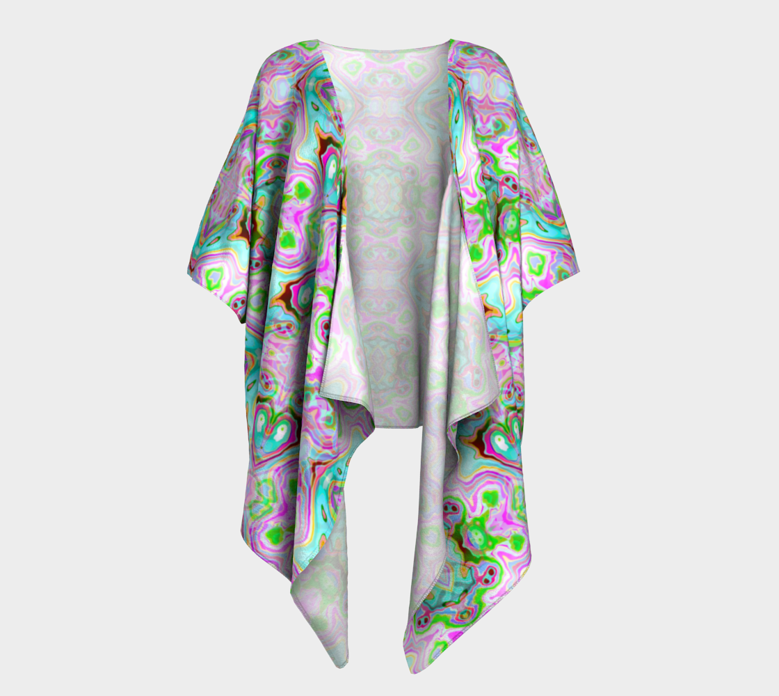 Abstract Draped Kimono CAN