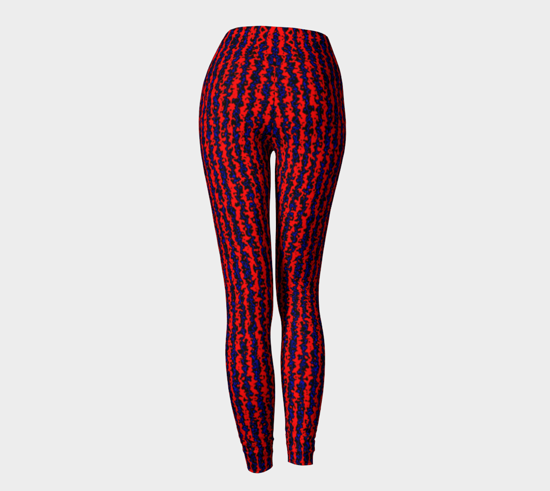 Color Noise Red Blue Black Leggings CAN