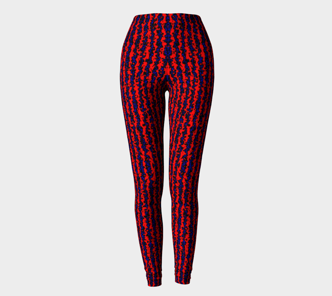 Color Noise Red Blue Black Leggings CAN