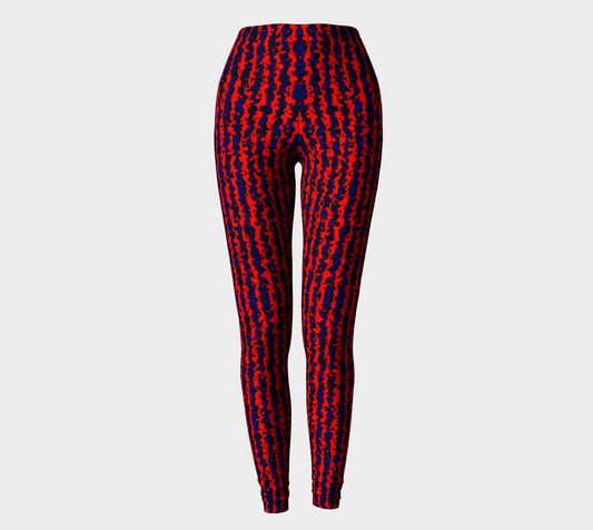 Color Noise Red Blue Black Leggings CAN