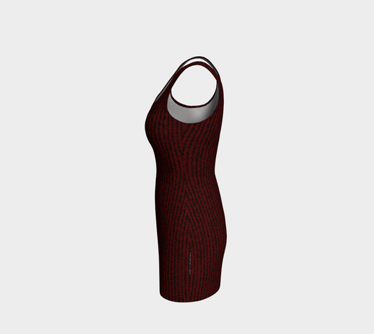 Color Noise Red Black Body-Con Dress CAN