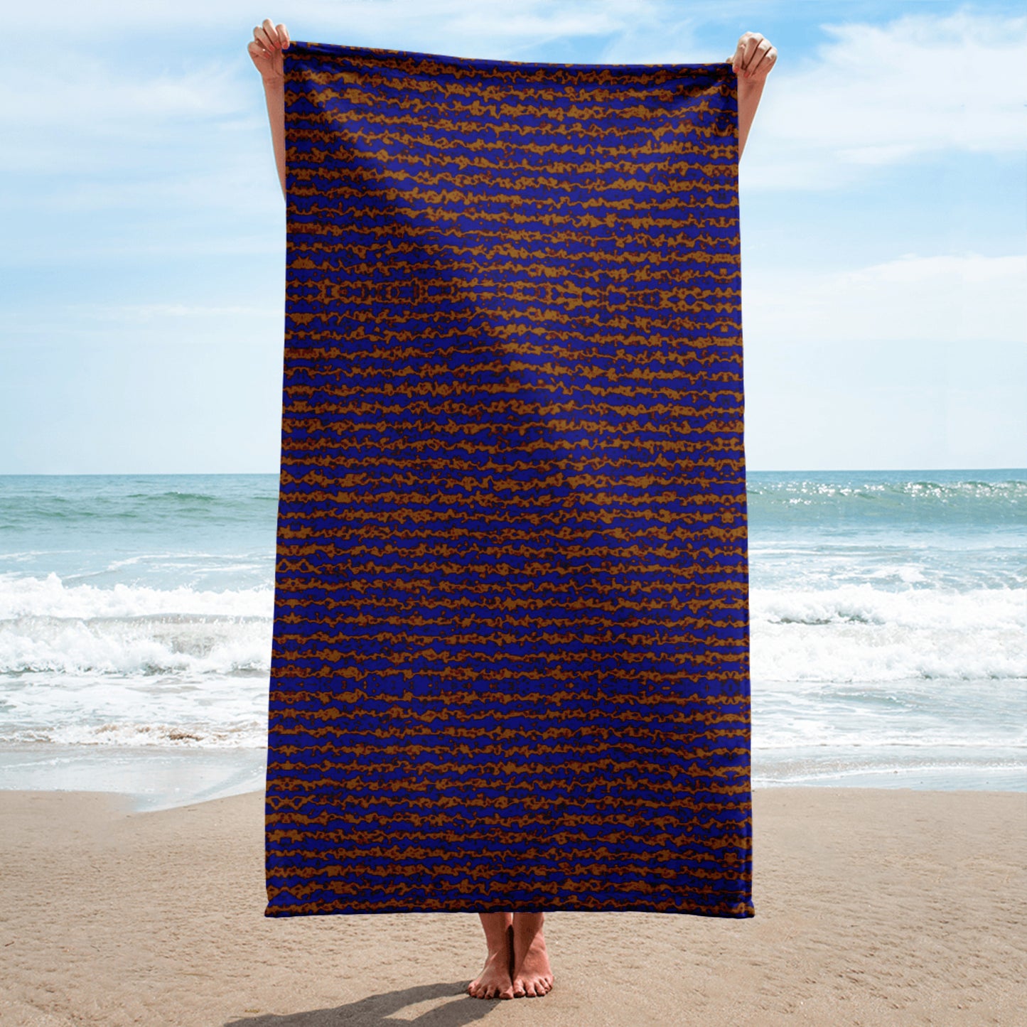 Color Noise Dark Blue & Yellow Towel