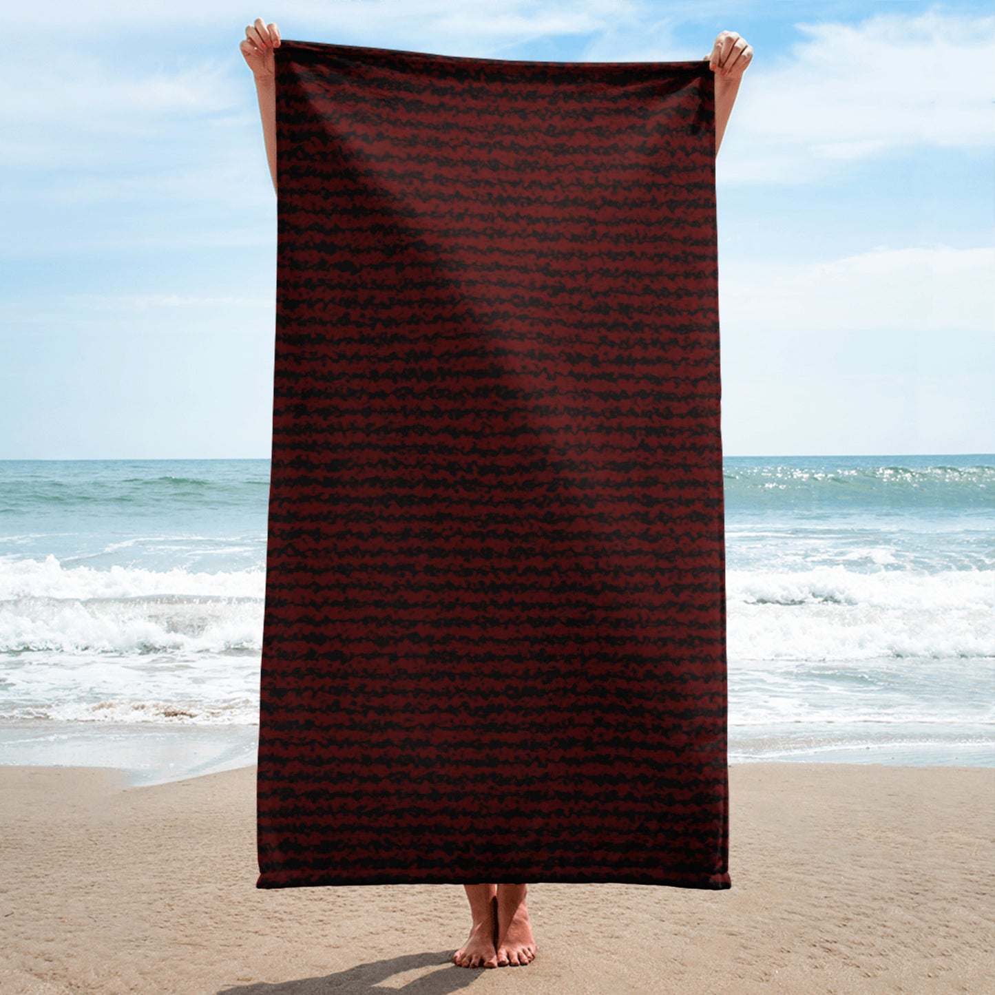 Color Noise Red & Black Towel