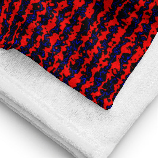 Color Noise Red & Blue & Black Towel