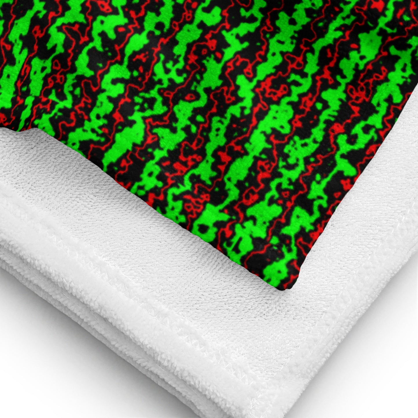 Color Noise Green & Red & Black Towel